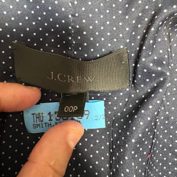 J. Crew Wool Blend Navy One Button Blazer Neutral Minimalist Professional Work - Picture 6 of 8